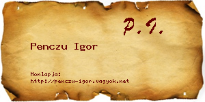 Penczu Igor névjegykártya